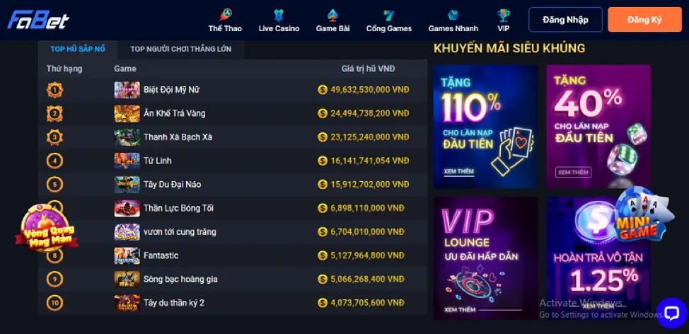 Giao diện cá cược đá gà thân thiện của cwin05 casino